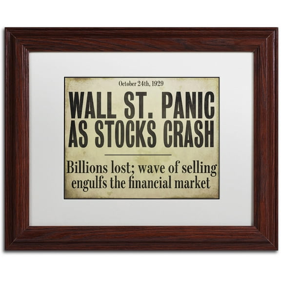 Trademark Fine Art "Wallstreet" Canvas Art by Color Bakery White Matte, Wood Frame