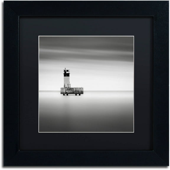 Trademark Fine Art "Warning Sign" Canvas Art by Dave MacVicar, Black Matte, Black Frame