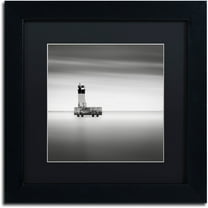 Trademark Fine Art "Warning Sign" Canvas Art by Dave MacVicar, Black Matte, Black Frame