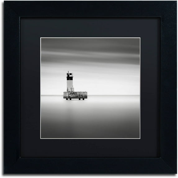 Trademark Fine Art "Warning Sign" Canvas Art by Dave MacVicar, Black Matte, Black Frame