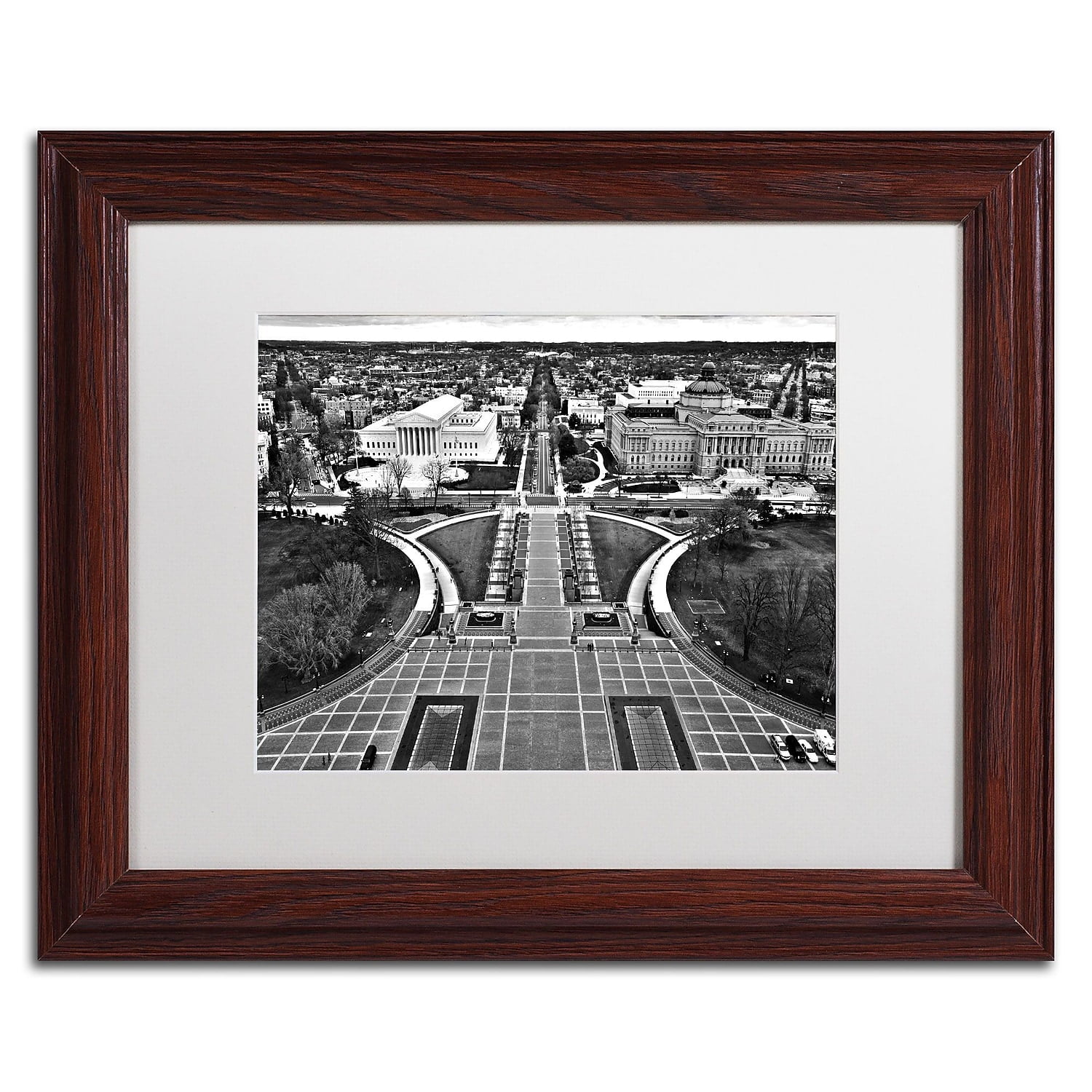 Trademark Fine Art "Washington, DC" Canvas Art by CATeyes, White Matte, Wood Frame