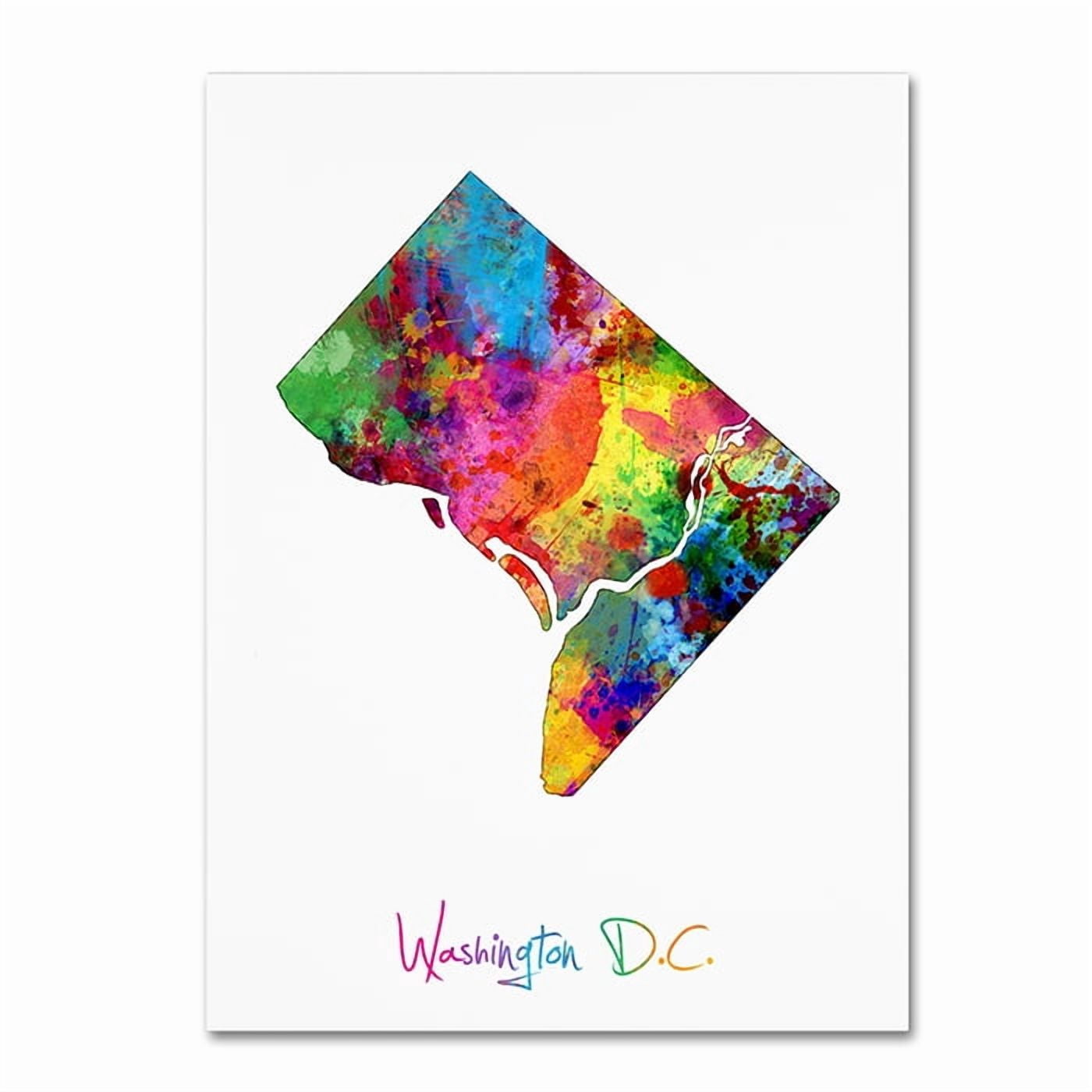 Trademark Fine Art "Washington DC, District of Columbia Map" Canvas Art by Michael Tompsett