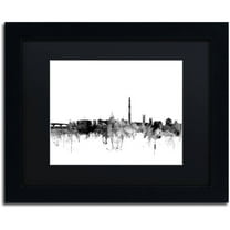 Trademark Fine Art "Washington DC Skyline B&W" Canvas Art by Michael Tompsett, Black Matte, Black Frame