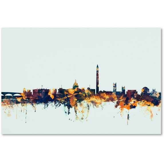 Trademark Fine Art "Washington DC Skyline Blue" Canvas Art by Michael Tompsett