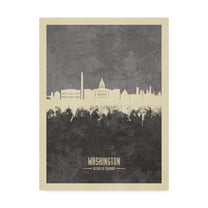 Trademark Fine Art 'Washington DC Skyline Gray' Canvas Art by Michael Tompsett