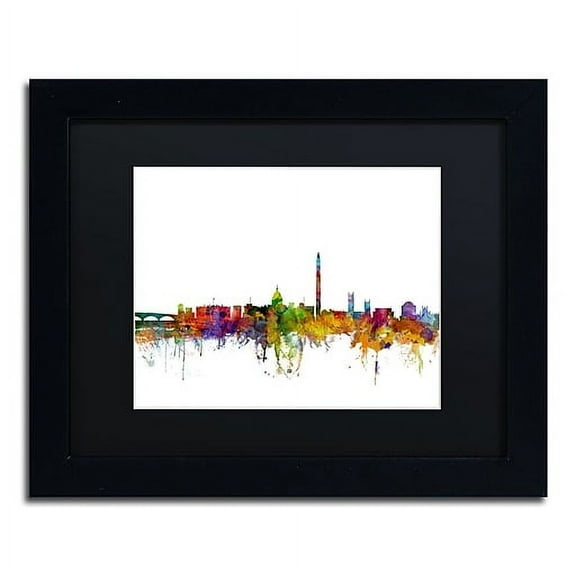 Trademark Fine Art 'Washington DC Skyline II' Canvas Art by Michael Tompsett, Black Matte, Black Frame