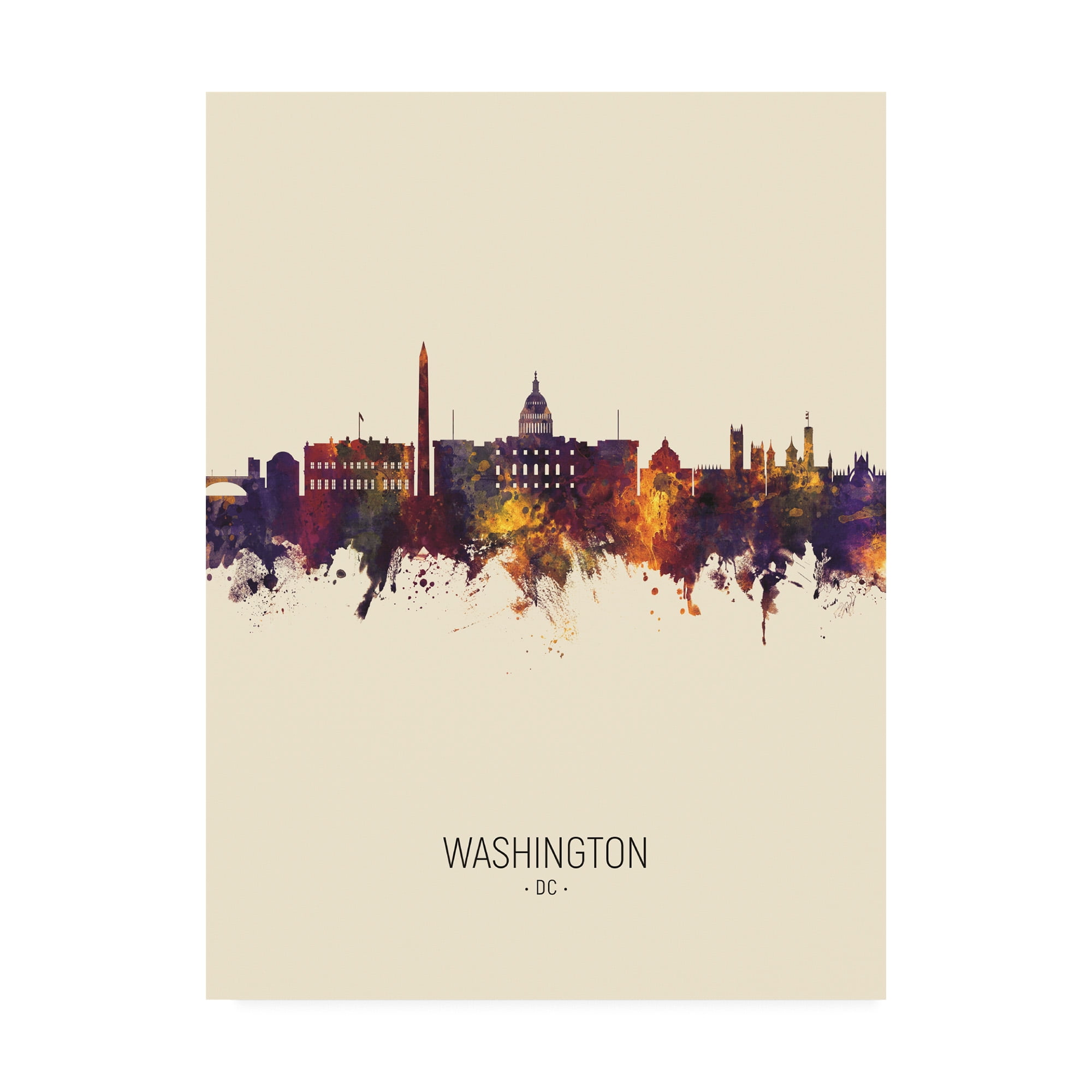 Trademark Fine Art 'Washington DC Skyline Portrait III' Canvas Art by Michael Tompsett