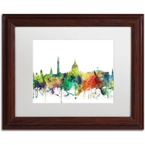 Trademark Fine Art "Washington DC Skyline SP" Canvas Art by Marlene Watson, White Matte, Wood Frame