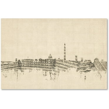 Trademark Fine Art "Washington DC Skyline Sheet Music" Canvas Art by Michael Tompsett
