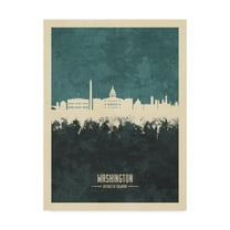Trademark Fine Art 'Washington DC Skyline Teal' Canvas Art by Michael Tompsett