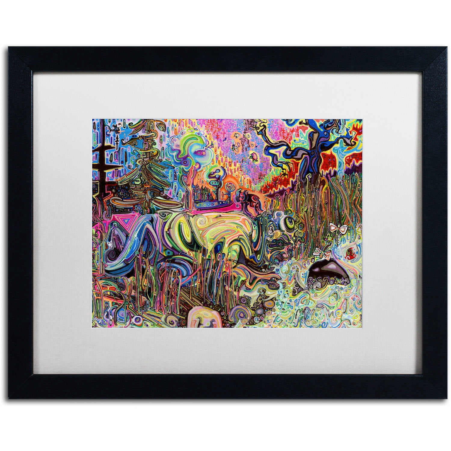 Trademark Fine Art "Water" Canvas Art by Josh Byer, White Matte, Black Frame