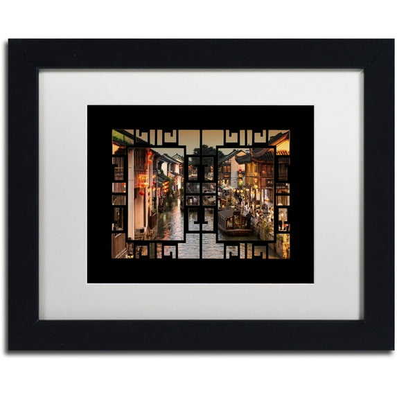 Trademark Fine Art "Water City" Canvas Art by Philippe Hugonnard, White Matte, Black Frame