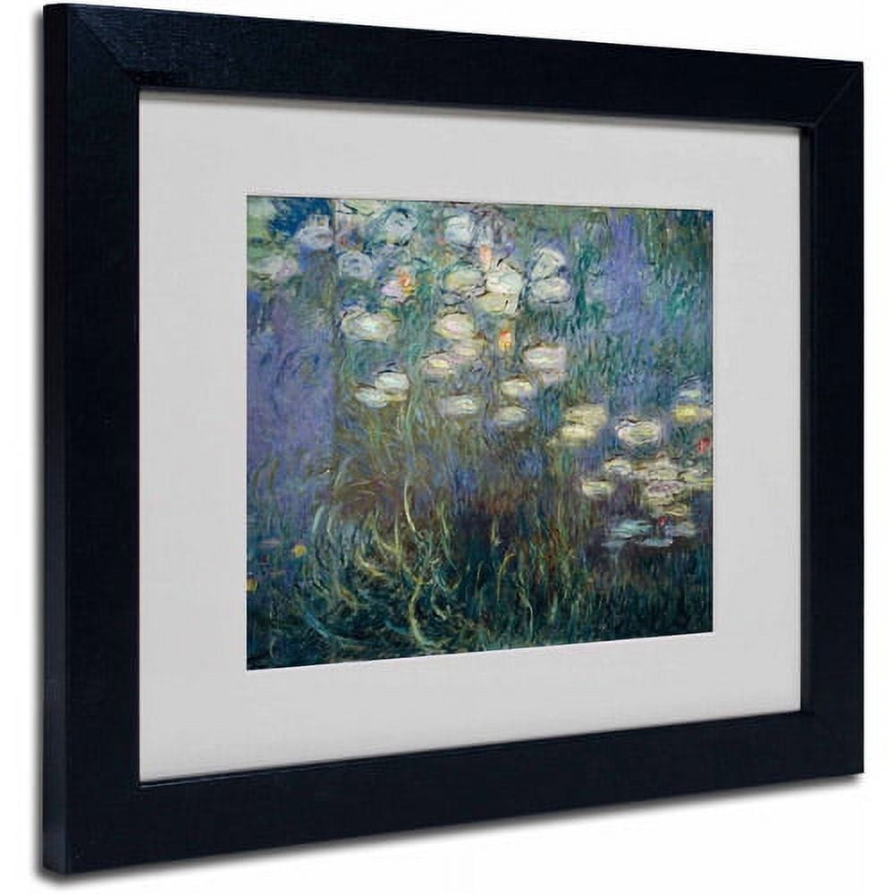Claude Monet Water Lilies Framed Canvas Art in Black Frame