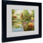 Trademark Fine Art Water Lilies Canvas Art by Victor Giton, Black Frame