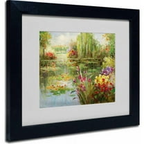 Trademark Fine Art "Water Lilies" Canvas Art by Victor Giton, Black Frame