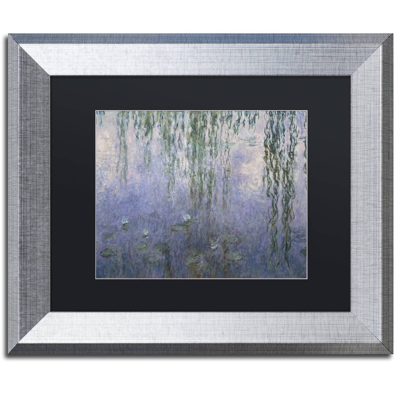 Trademark Fine Art "Water Lilies III 1840-1926" Canvas Art by Claude Monet Black Matte, Silver Frame