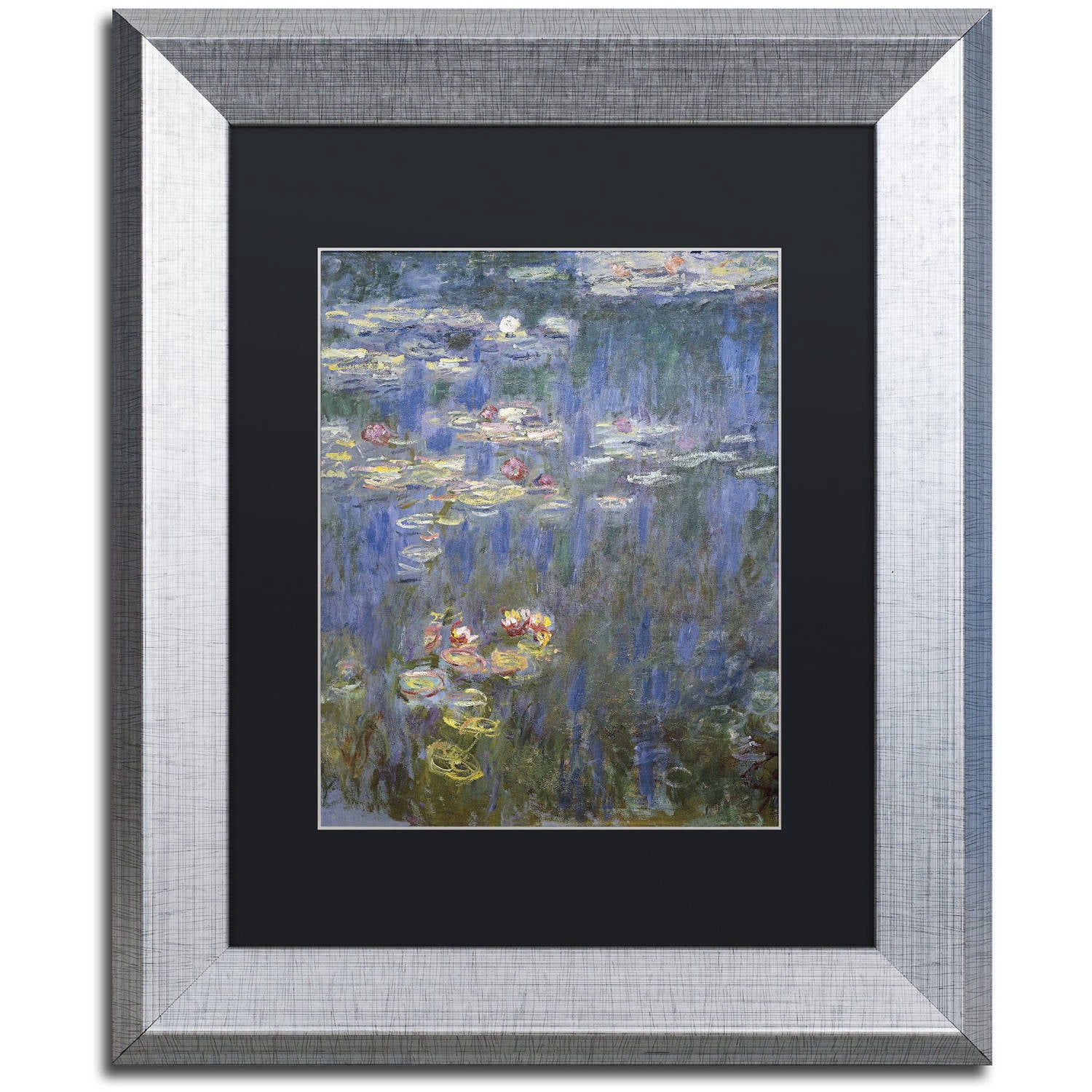 Trademark Fine Art ''Water Lilies IV 1840-1926'' by Claude Monet 16" x 20" Black Matted Silver Frame (886511841109)