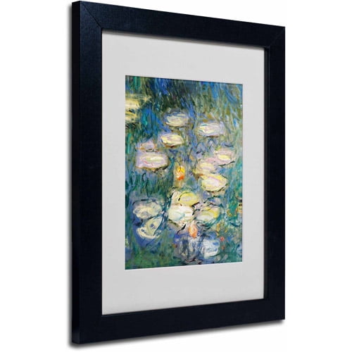 Trademark Fine Art "Water Lilies V 1840-1926" Canvas Art by Claude Monet, Black Frame