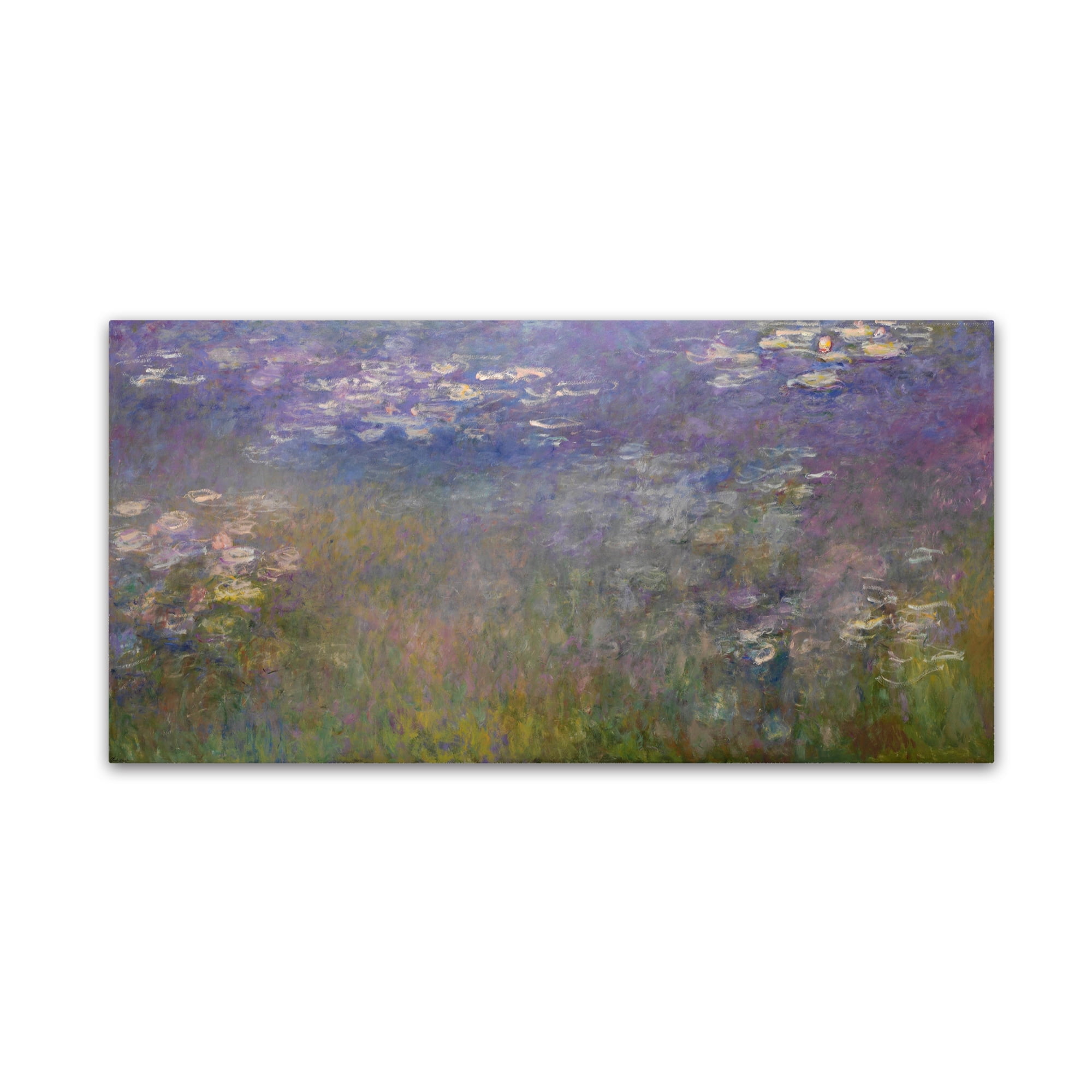 Monet Water Lillies 2 Purple Canvas Art with Floater Frame