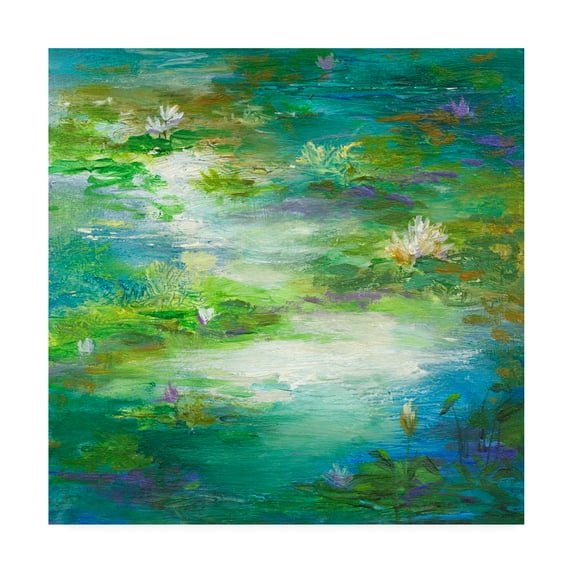 Trademark Fine Art 'Water Lily Pond 2' Canvas Art by Sheila Finch