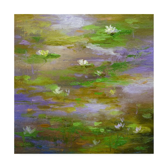 Trademark Fine Art 'Water Lily Pond 3' Canvas Art by Sheila Finch