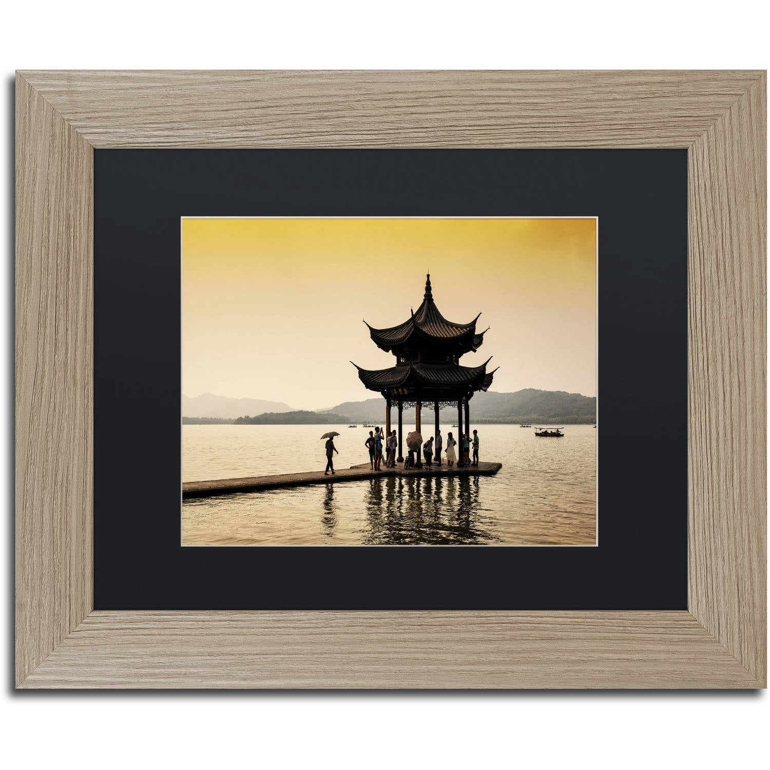 Trademark Fine Art "Water Pavilion" Canvas Art by Philippe Hugonnard, Black Matte, Birch Frame