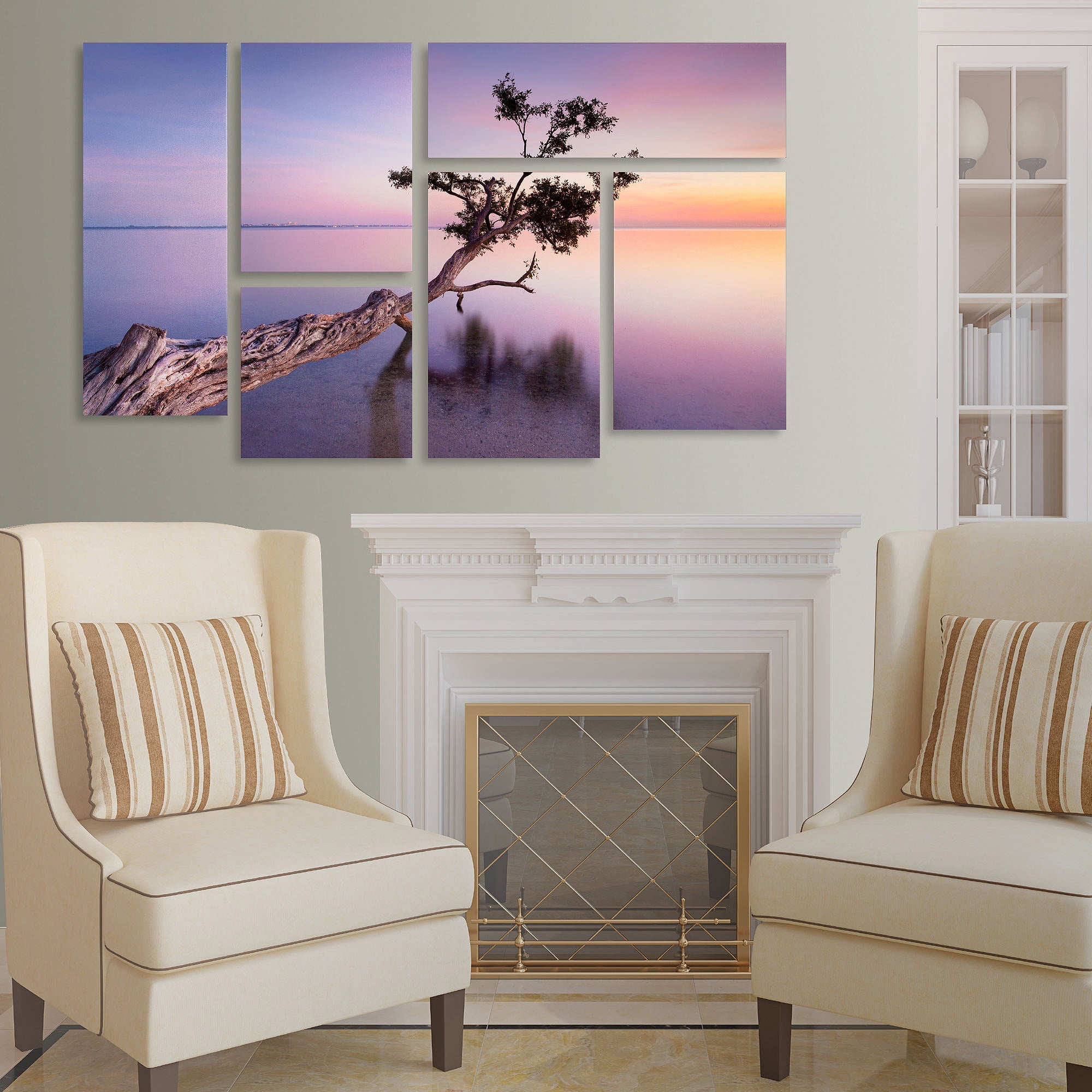 Trademark Fine Art "Water Tree XV" 6-Panel Art Set by Moises Levy