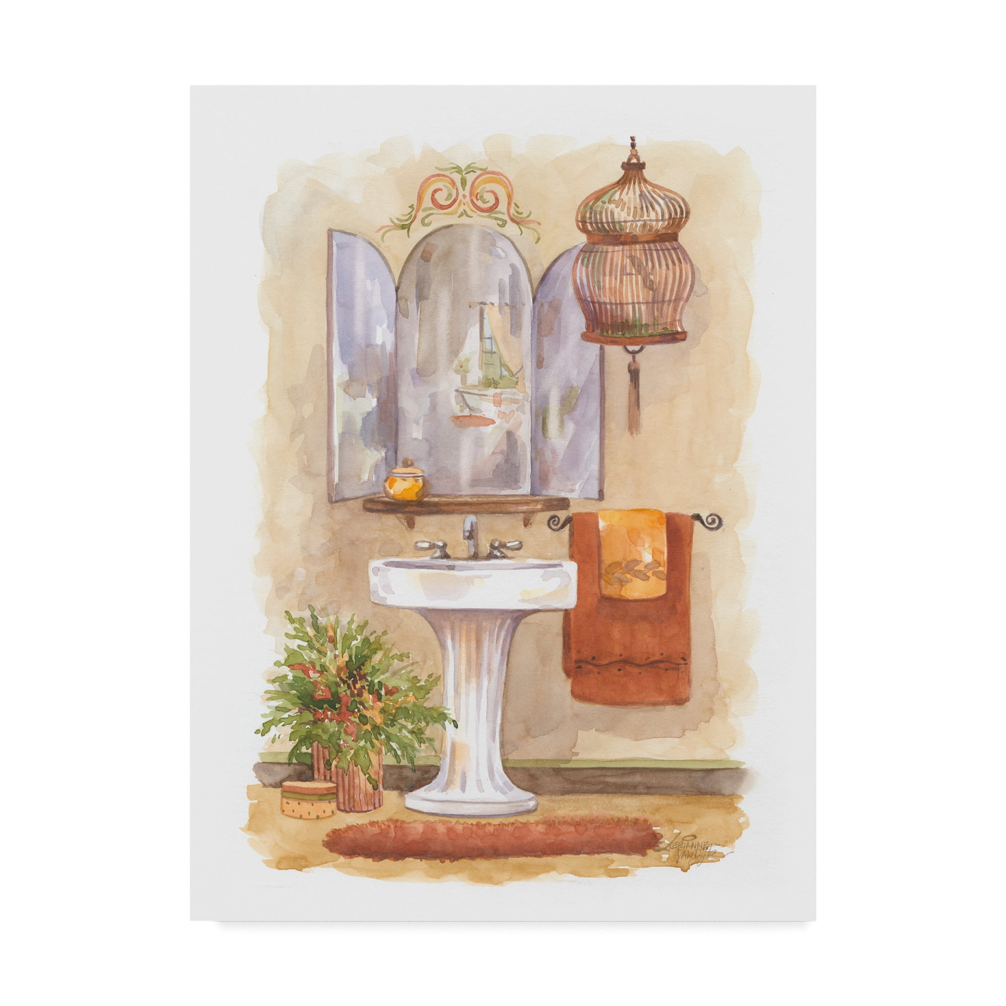 Trademark Fine Art 'Watercolor Bath in Spice I' Canvas Art by Jerianne Van Dijk