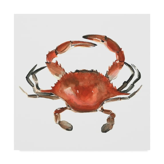 Trademark Fine Art 'Watercolor Crab I' Canvas Art by Emma Scarvey