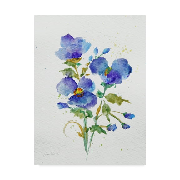 Trademark Fine Art 'Watercolor Flowers 2' Canvas Art by Jean Plout