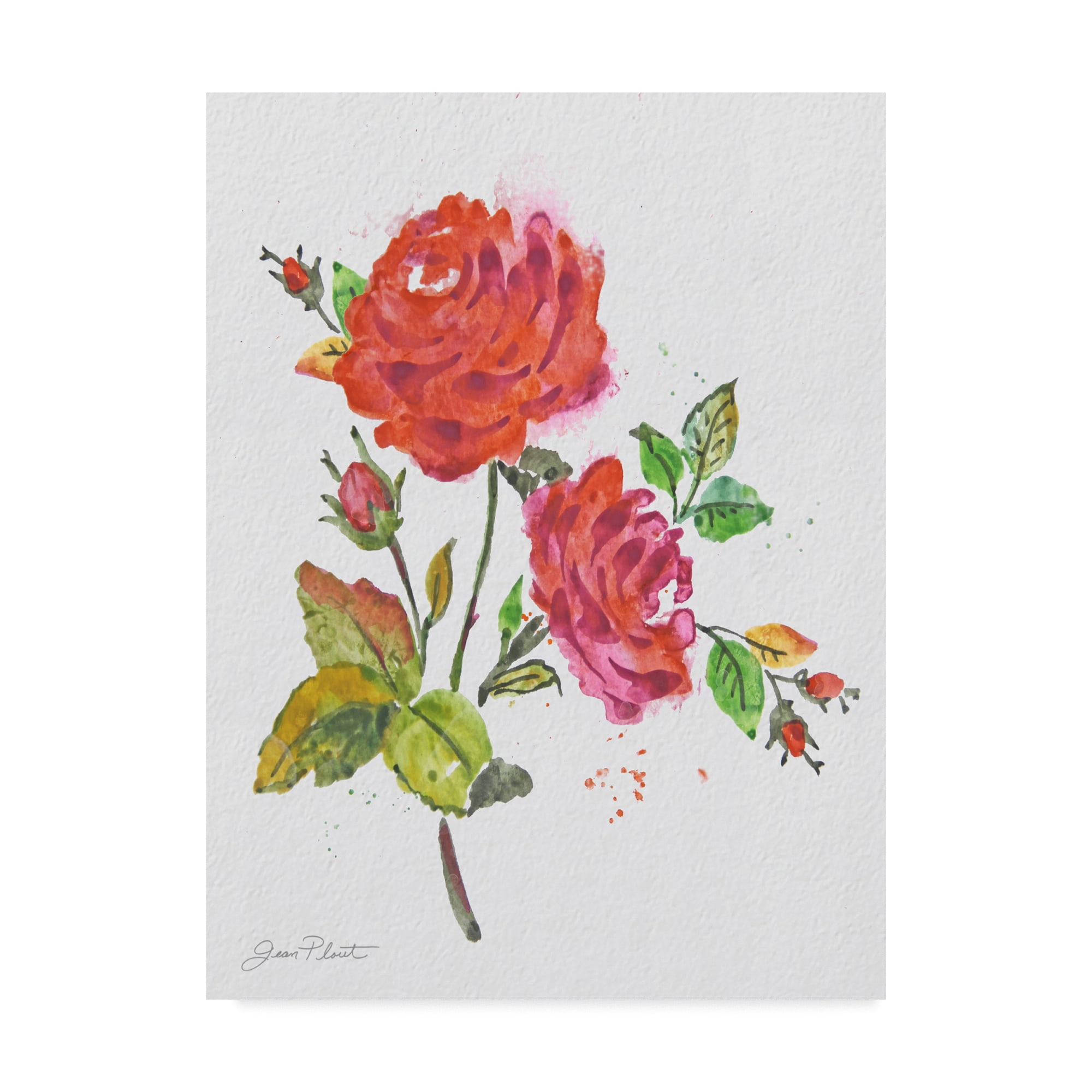 Trademark Fine Art 'Watercolor Flowers 8' Canvas Art by Jean Plout