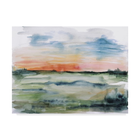 Trademark Fine Art 'Watercolor Landscape' Canvas Art by Jean Plout