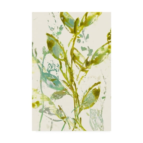 Trademark Fine Art 'Watercolor Leaves I' Canvas Art by Jennifer Goldberger