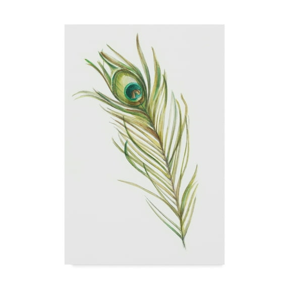 Trademark Fine Art 'Watercolor Peacock Feather I' Canvas Art by Ethan Harper