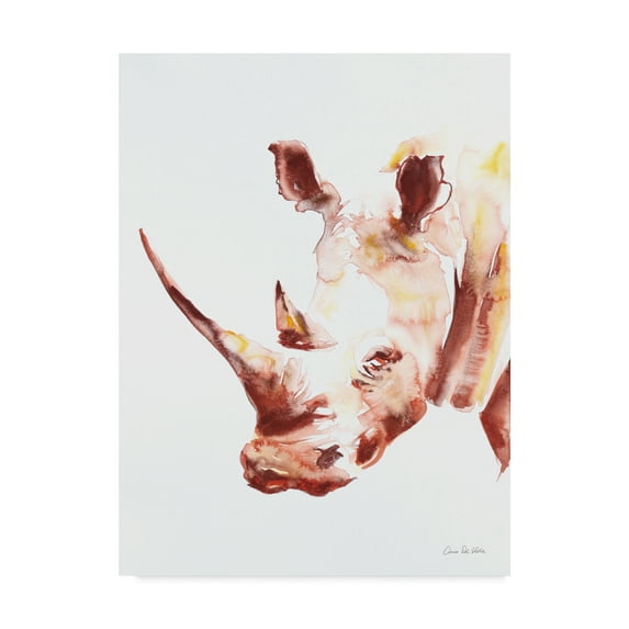 Trademark Fine Art 'Watercolor Rhino' Canvas Art by Aimee Del Valle
