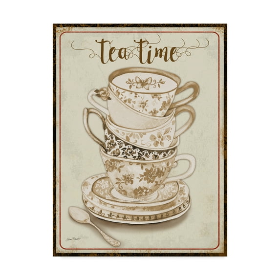 Trademark Fine Art 'Watercolor Teacups 2' Canvas Art by Jean Plout