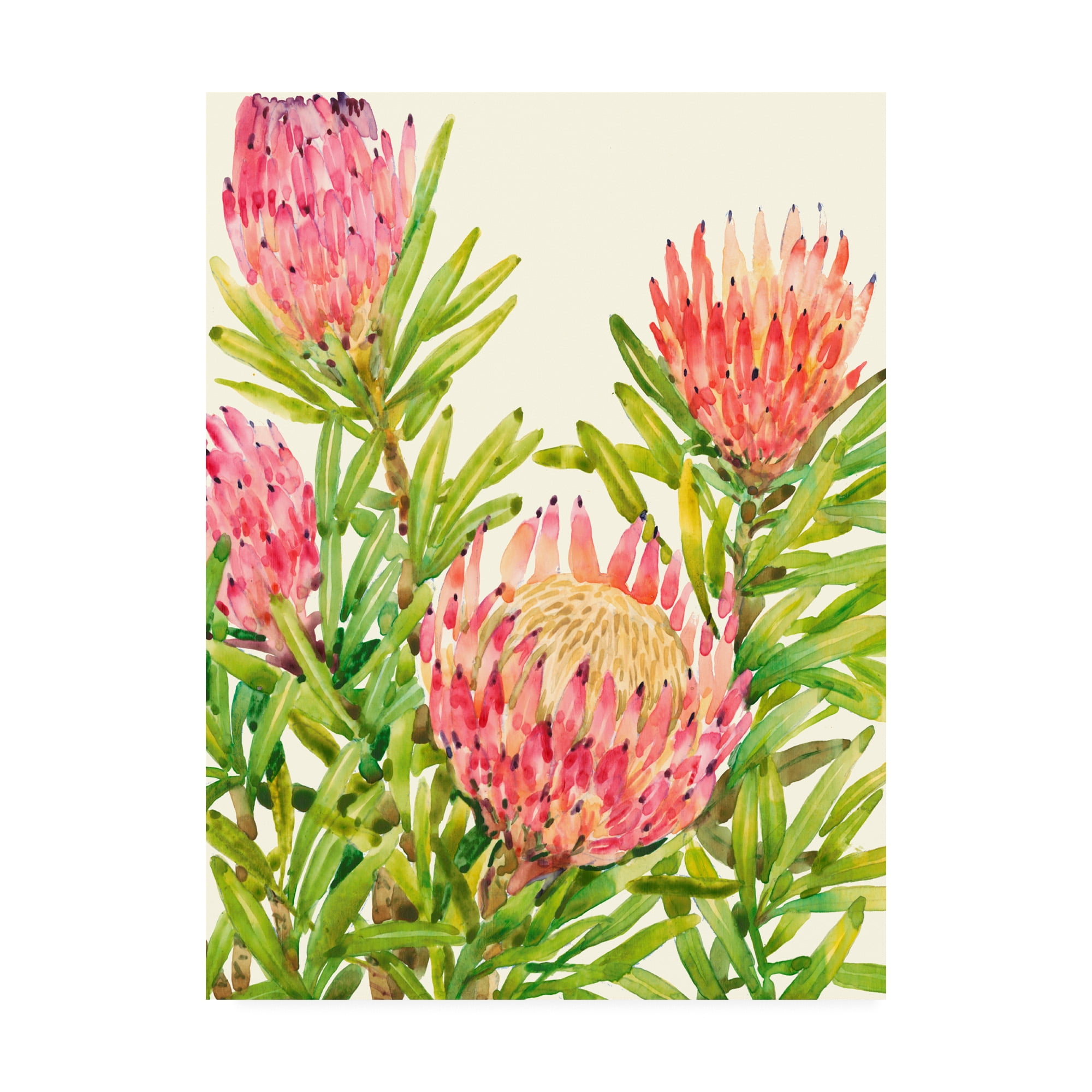 Large Pink and Green Floral Canvas Art