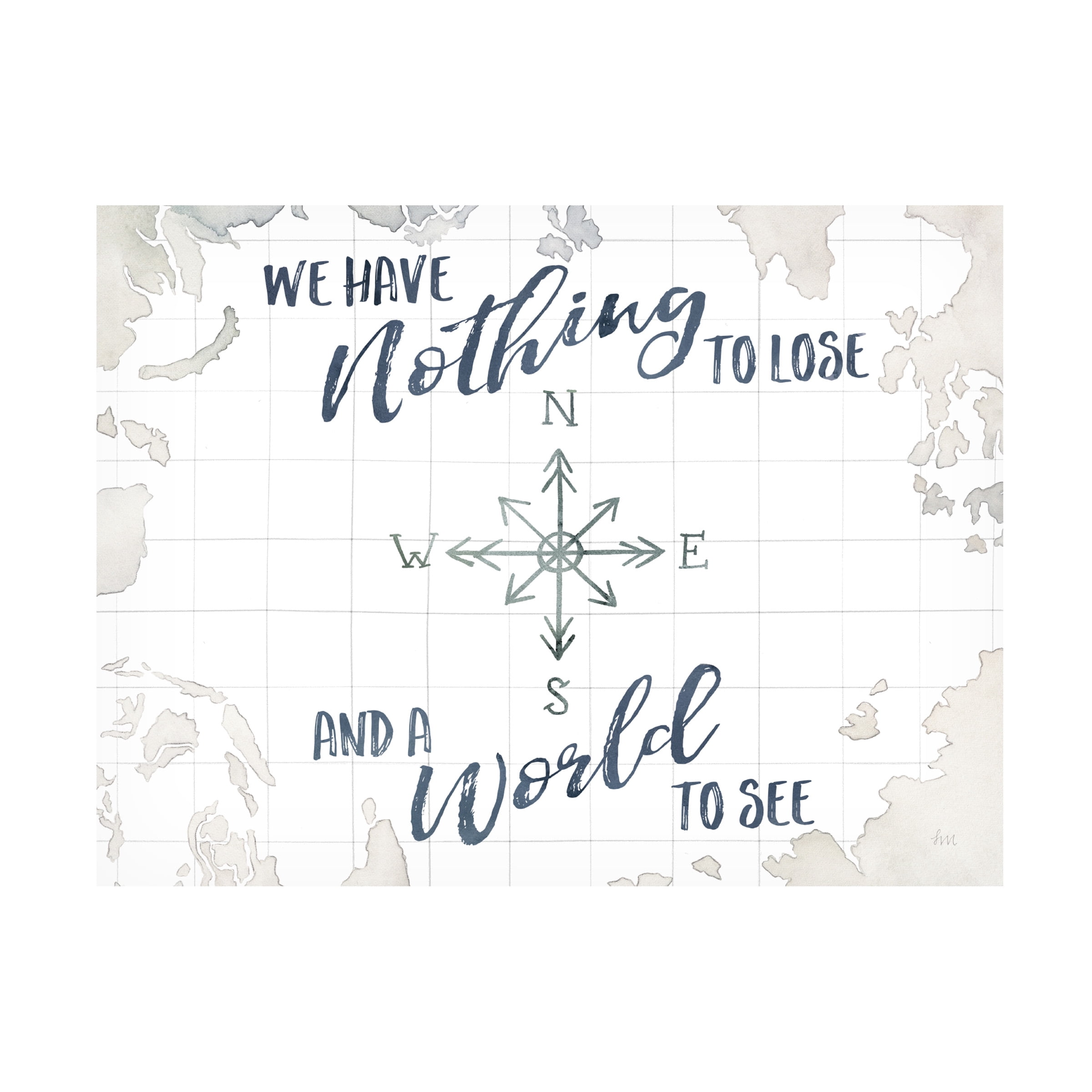 Trademark Fine Art 'Watercolor Wanderlust Adventure IV A World to See' Canvas Art by Laura Marshall