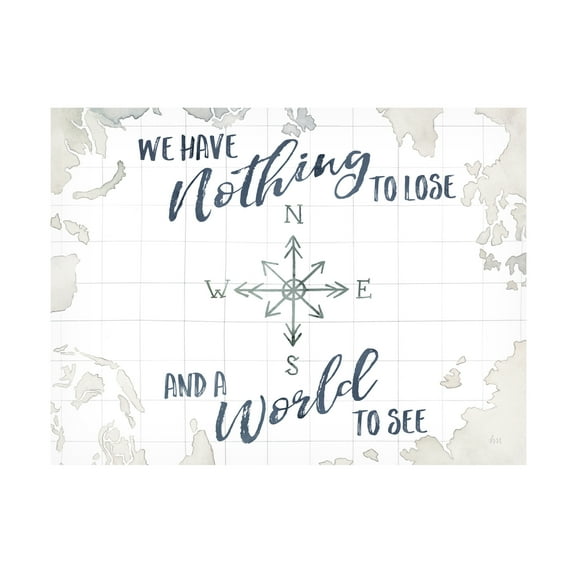 Trademark Fine Art 'Watercolor Wanderlust Adventure IV A World to See' Canvas Art by Laura Marshall