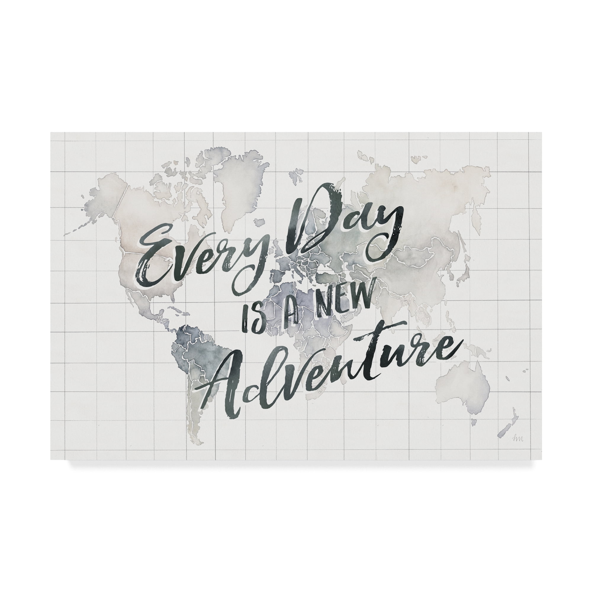 Trademark Fine Art 'Watercolor Wanderlust World Adventure' Canvas Art by Laura Marshall