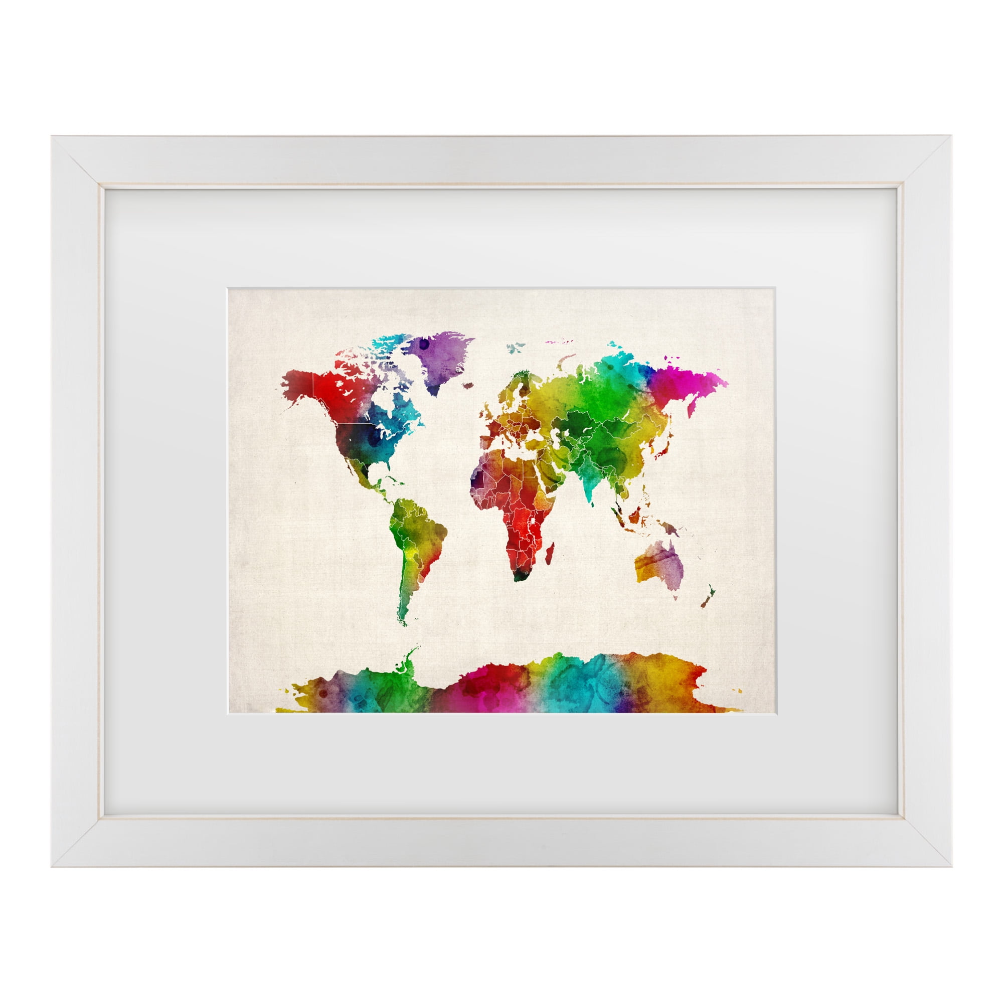 Trademark Fine Art 'Watercolor World Map II' Canvas Art by Michael Tompsett