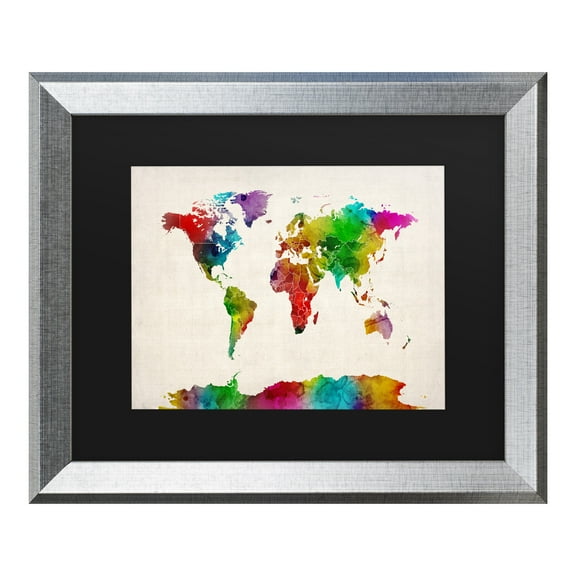 Trademark Fine Art 'Watercolor World Map II' Canvas Art by Michael Tompsett