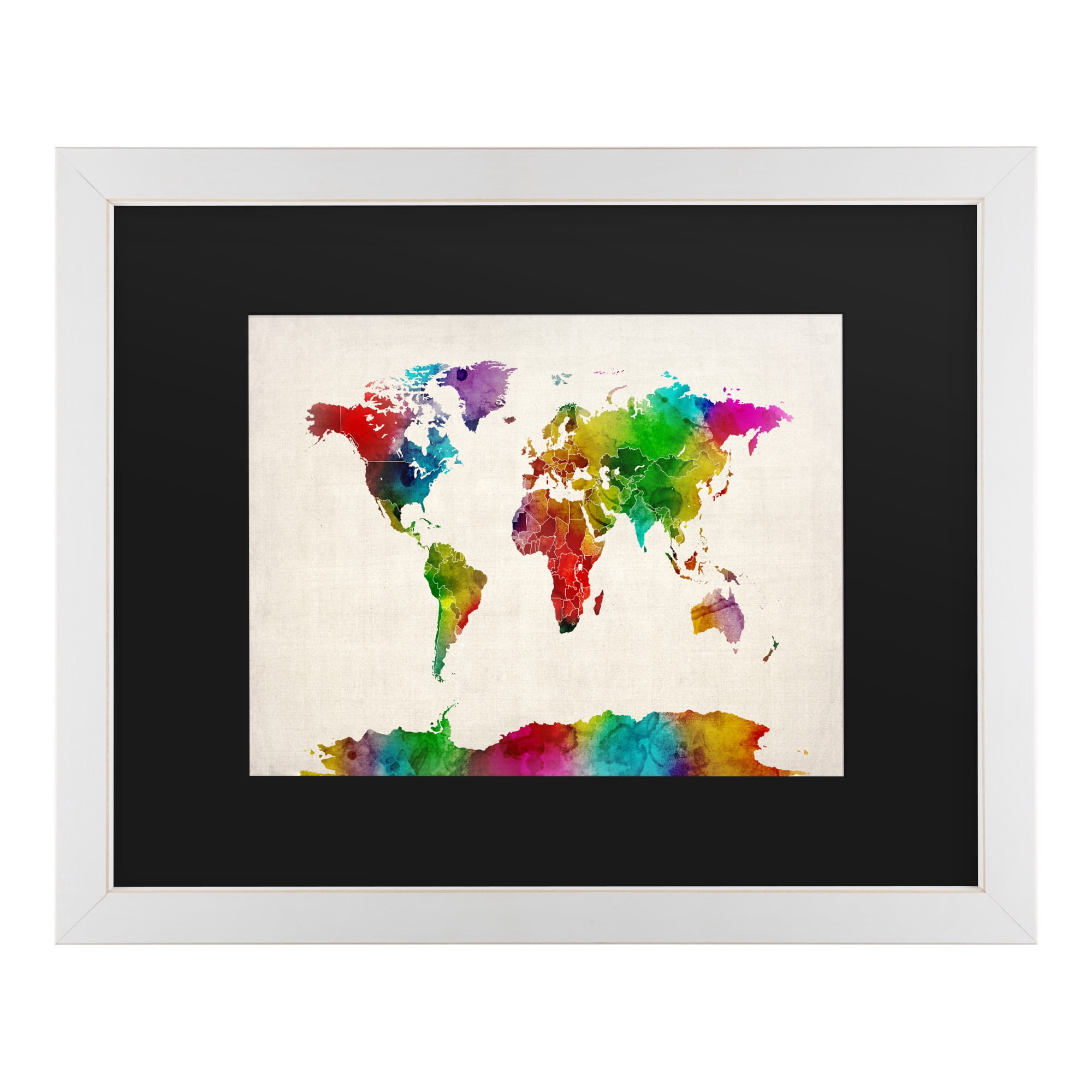 Trademark Fine Art 'Watercolor World Map II' Canvas Art by Michael Tompsett