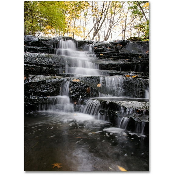 Trademark Fine Art "Waterfall at Lake View" Canvas Art by Kurt Shaffer