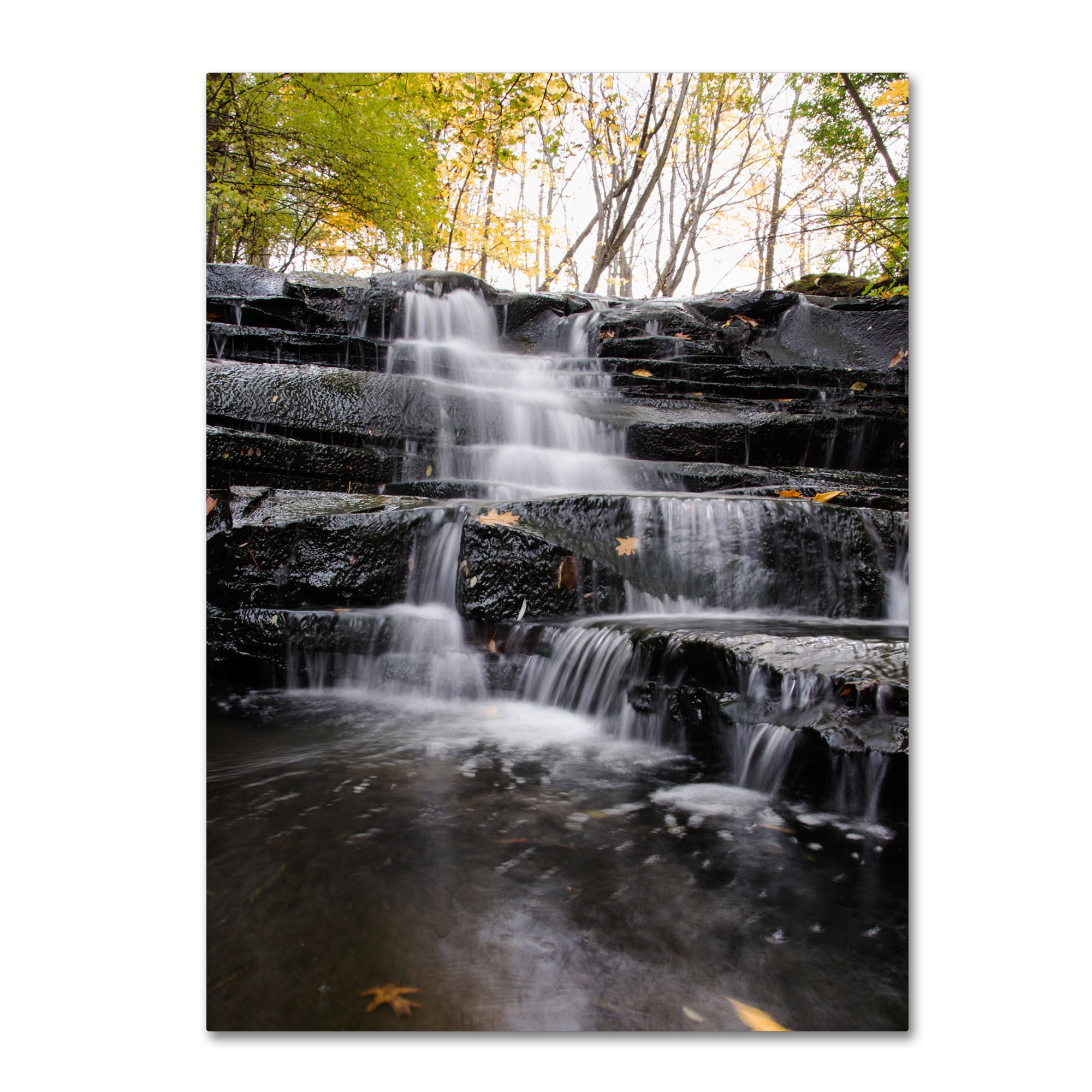 Trademark Fine Art "Waterfall at Lake View" Canvas Art by Kurt Shaffer