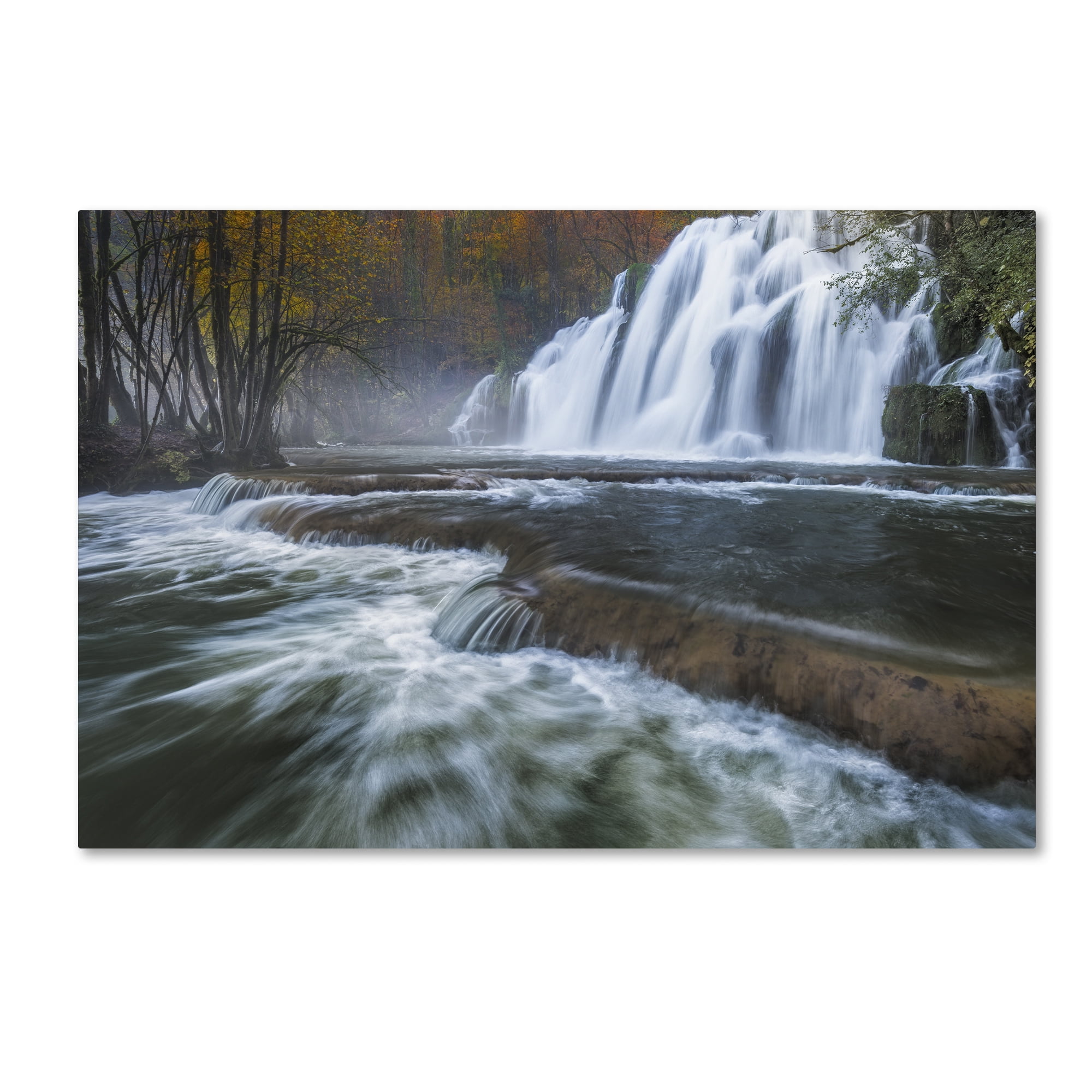 Trademark Fine Art "Waterfalls of Tufs in Jura" Canvas Art by Mathieu Rivrin