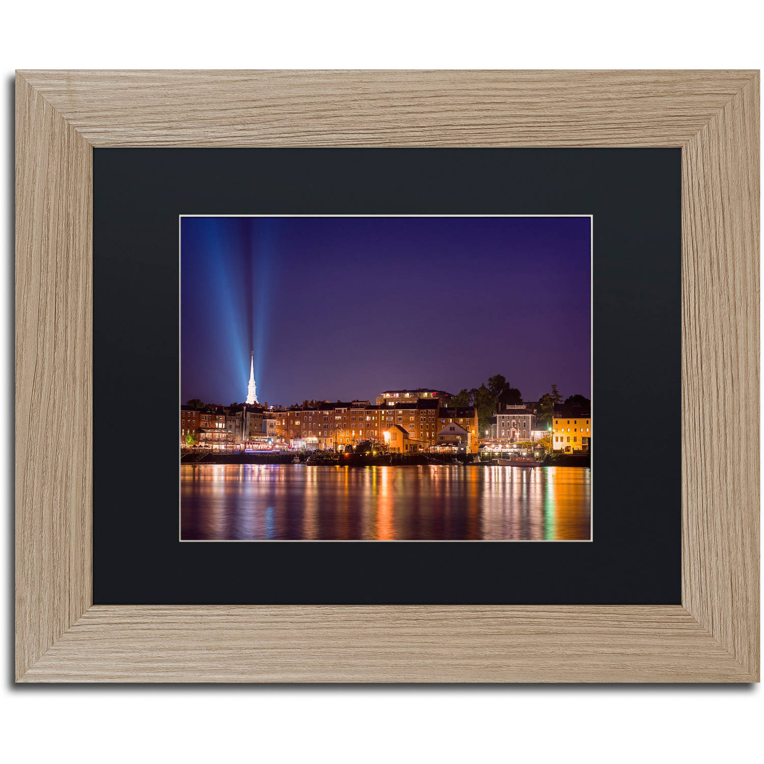 Trademark Fine Art "Waterfront" Canvas Art by Michael Blanchette Photography Black Matte, Birch Frame