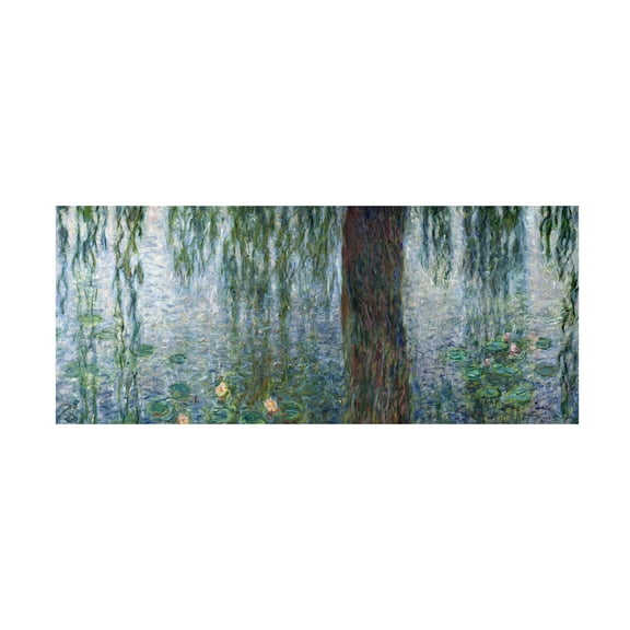 Trademark Fine Art Claude Monet Waterlillies Morning Canvas Wall Art - 10x24
