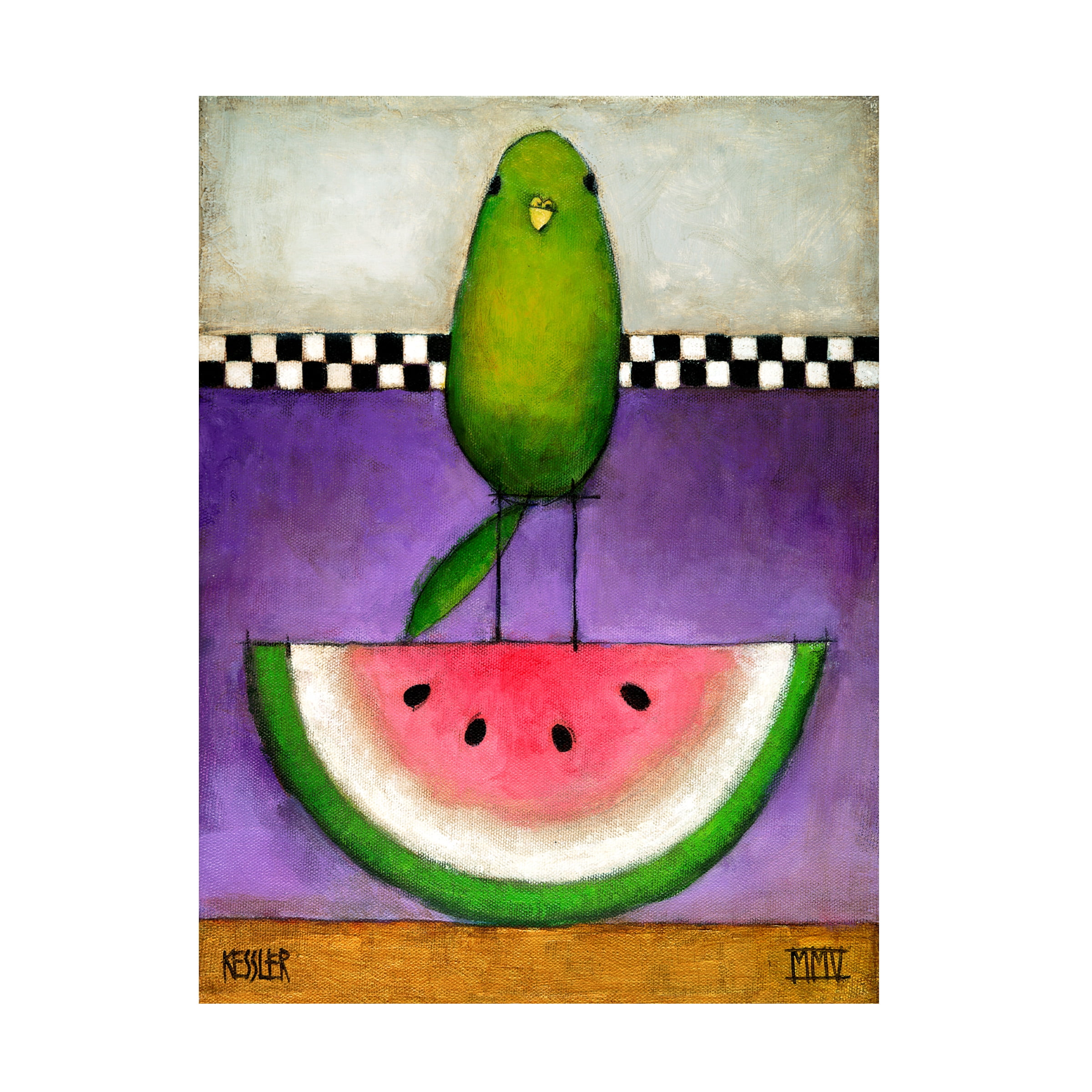 Trademark Fine Art 'Watermelon Bird' Canvas Art by Daniel Patrick Kessler