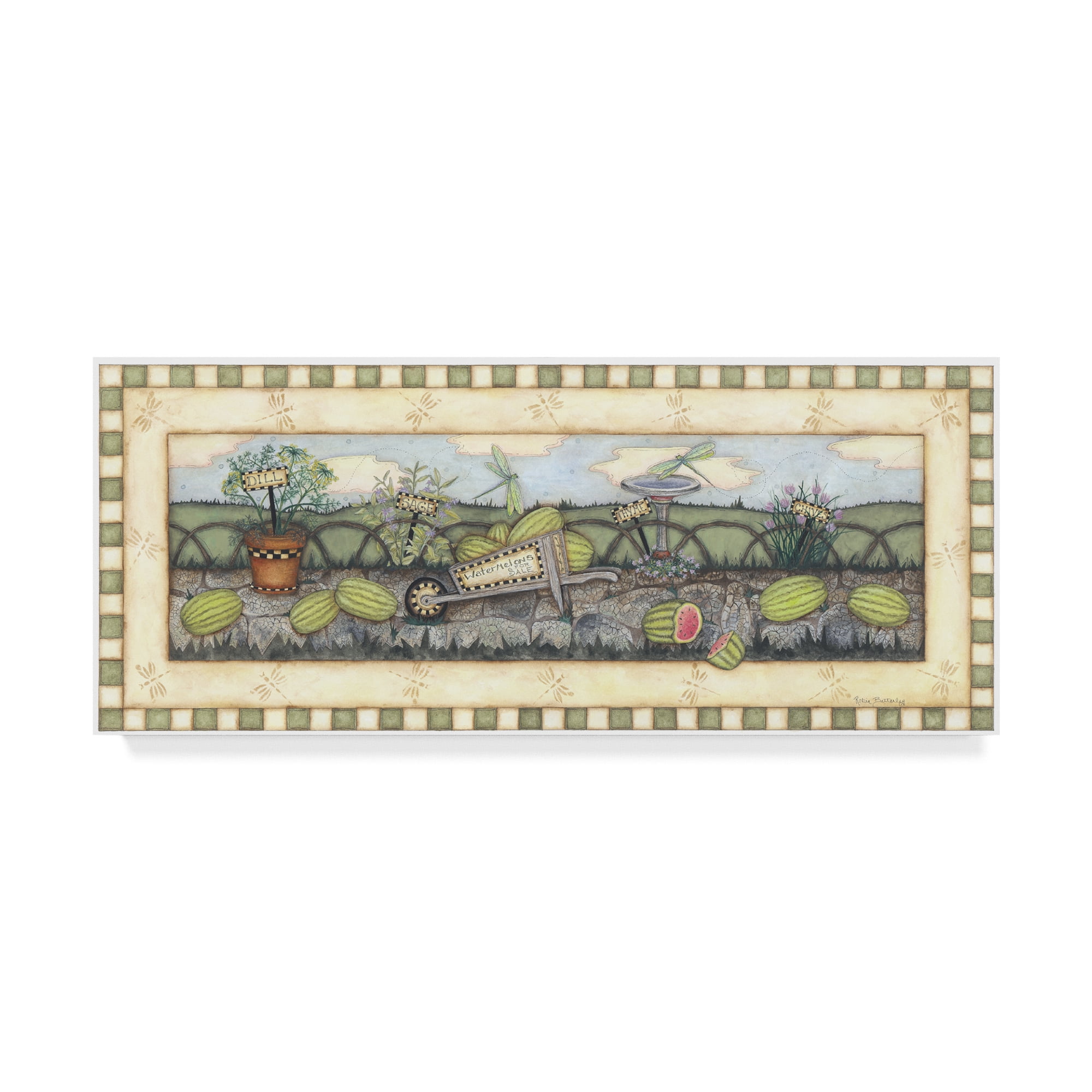 Brown Wood Framed Landscape Canvas Art, 10" x 24"